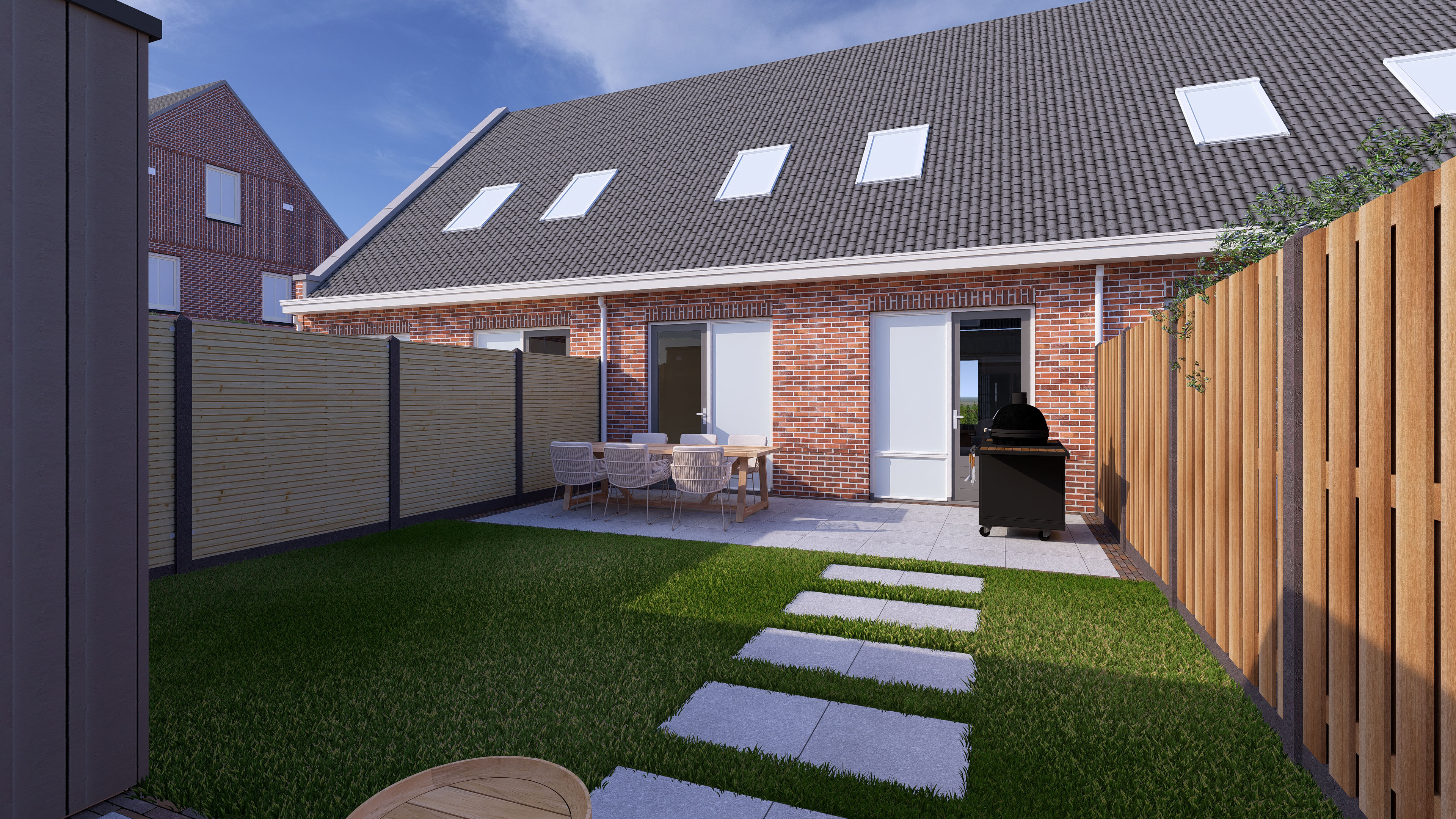 Nieuwbouwtuin staptegels