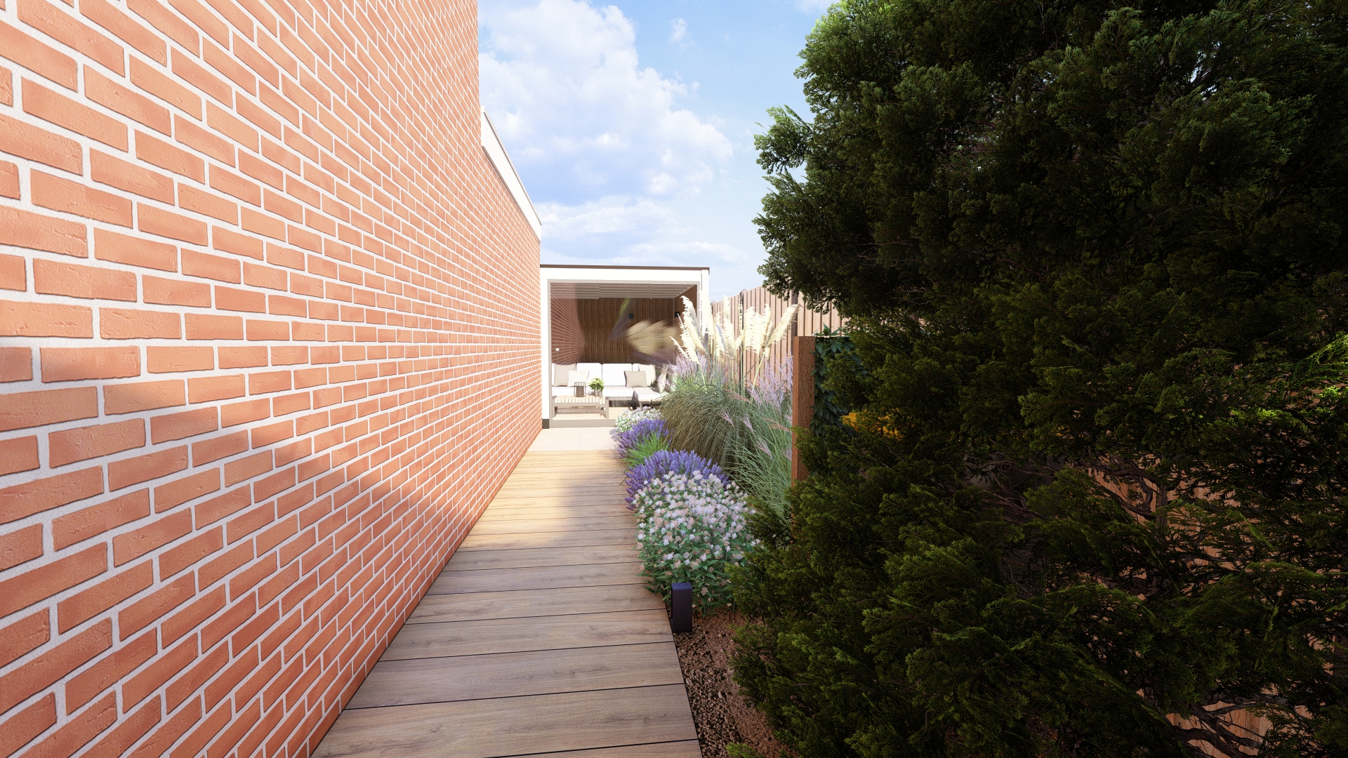 3D-tuinontwerp voortuin