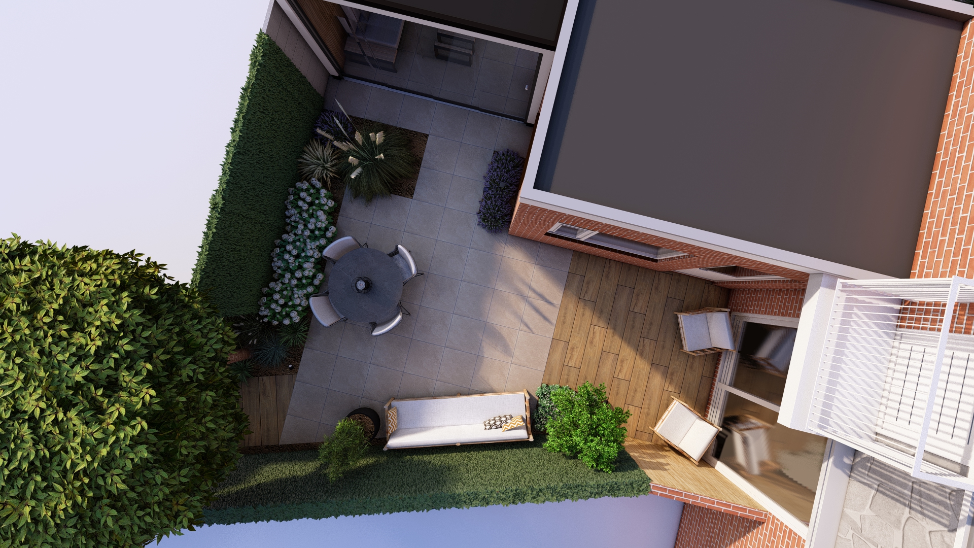 3D tuinontwerp achtertuin