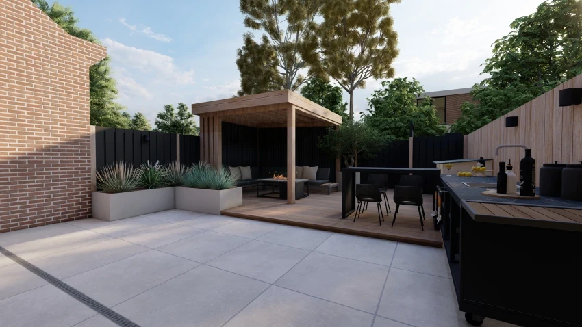 3D tuinontwerp van een stadstuin door Postmus