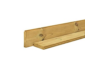 Grenen profielplank 2,8 x 14,5 x 300 cm, groen geïmpregneerd.*