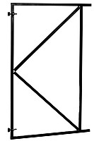 Verstelbaar stalen poortframe 100 x 155 cm, zwart gecoat.*