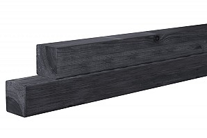 Grenen geschaafde paal 8,8 x 8,8 x 270 cm, zonder diamantkop, geïmpregneerd en zwart gedompeld.*