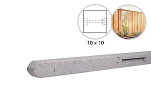 Betonpaal stampbeton 10 x 10 x 280 cm, grijs tussenpaal t.b.v. recht scherm.*