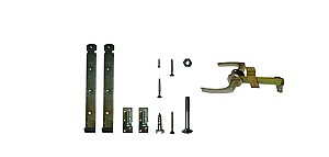 Klinkstel met hengen en duimen, t.b.v. houten deuren.*