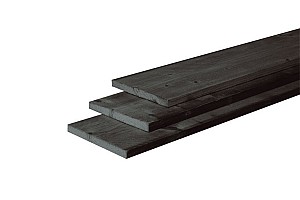 Douglas fijnbezaagde plank 2,5 x 25 x 400 cm, zwart gedompeld.*