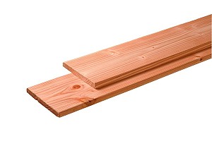 Douglas plank 1 zijde geschaafd, 1 zijde fijnbezaagd 2,8 x 19,5 x 500 cm, kleurloos geïmpregneerd.*