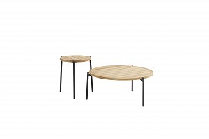 Bijzettafels Antraciet Teak 90 cm (H40) | 4 Seasons Outdoor