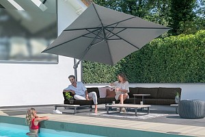 Hacienda zweefparasol antraciet 300 x 400 cm. | 4 Seasons Outdoor