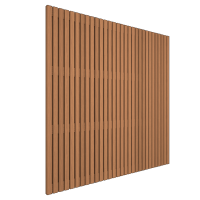 Thermovision Ayous Elan geschaafd latten scherm, recht horizontaal/verticaal, 180 x 180 cm.