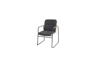 Parma stacking chair anthracite/taupe with 2 cushions Anthr./Taupe - Colour cushions: Black Venao 09