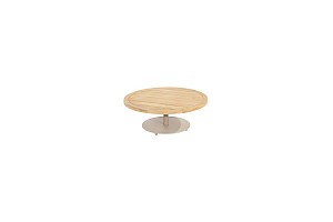 4 Seasons Outdoor Volta teak bijzettafel centrale poot latte 80 cm. Ø (H 30)