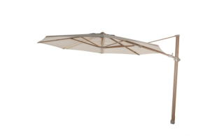 4 Seasons Outdoor Siesta zweefparasol Premium 350 cm. Ø zand met houtlook frame OP=OP