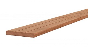 Hardhouten met v-groeven geprofileerd dekdeel, 2,8 x 19 x 245 cm.*