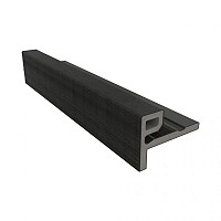 NewTechWood composiet co-extrusie eindprofiel castellation t.b.v. wand bekleding, 7 x 5 x 300 cm, Zw