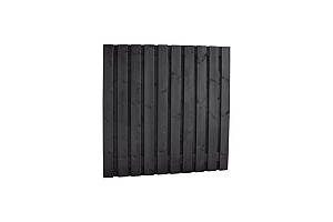 Naaldhout geschaafd plankenscherm 21-planks 15 mm, 180 x 180 cm, recht, geïmpregneerd en zwart gespo