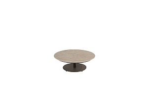 Boaz bijzettafel met keramisch tafelblad centrale poot terre 80 cm. Ø (H 30) | 4 Seasons Outdoor