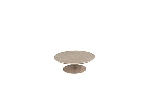 Boaz bijzettafel met keramisch tafelblad centrale poot latte 80 cm. Ø (H 30) | 4 Seasons Outdoor