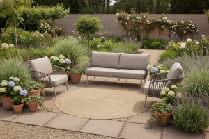 Taste by 4 Seasons Outdoor Puglia loungeset 3-zits loungebank met twee loungestoelen Latte OP=OP