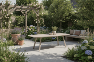 Taste by 4 Seasons Outdoor Manolo eettafel geprint keramiek cloud 240 X 103 cm