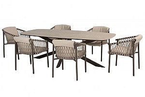 4 Seasons Outdoor Allora dining set Terre met Prado eettafel 240x105cm