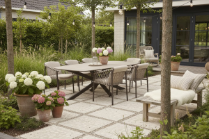 4 Seasons Outdoor Allora dining set Terre met Prado eettafel 240x105cm