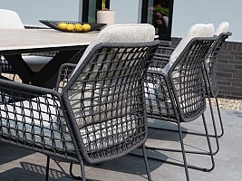 Taste by 4 Seasons Outdoor Rhodos dining set met Manolo eettafel antraciet 240x103cm - Niet meer lev