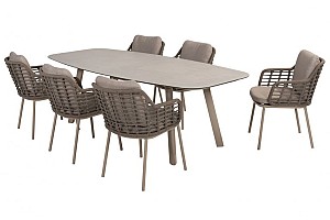 Taste by 4 Seasons Outdoor Puglia dining set met Manolo eettafel 240x103cm (Latte)