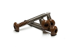 RVS schroef met gekleurde top voor NTW Castellation PRO, set a 50 stuks incl. bit, Teak.*