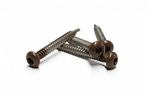 RVS schroef met gekleurde top voor NTW Castellation PRO, set a 50 stuks incl. bit, Ipé.*