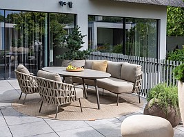 4 Seasons Outdoor Mallorca low dining tuinstoel incl. 2 kussens OP=OP