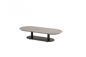 Boaz ovale bijzettafel terre met keramisch tafelblad, 150 x 65 cm (H 35) | 4 Seasons Outdoor