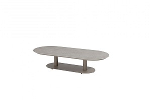 4 Seasons Outdoor Boaz ovale bijzettafel latte met keramisch tafelblad, 150 x 65 cm (H 35) OP=OP