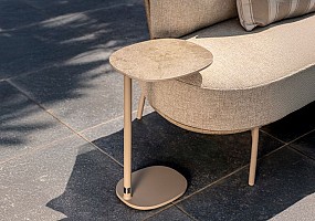 4 Seasons Outdoor Sofie bijzettafel latte met keramisch tafelblad 35 x 30 cm (H 50) OP=OP