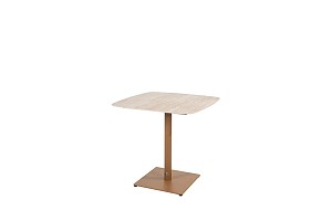 4 Seasons Outdoor Vermont tuintafel amber met keramisch travertin tafelblad  75 x 75 cm