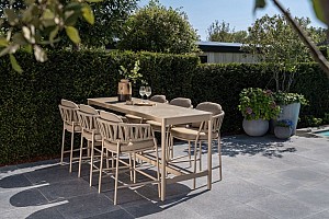 Taste by 4 Seasons Outdoor Soho high dining tuintafel latte met keramisch tafelblad 220 x 75 cm (H 9