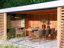 Taste by 4 Seasons Outdoor Soho high dining tuintafel amber met keramisch tafelblad 220 x 75 cm (H 9