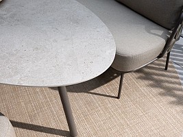 Salute ovale low dining tuintafel terre met keramisch tafelblad 220 x 105 cm (H 69) OP=OP | Taste 4S