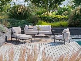 Vic loungetafel terre met geprint keramiek tafelblad 73 cm Ø (H 35) OP=OP | Taste 4SO