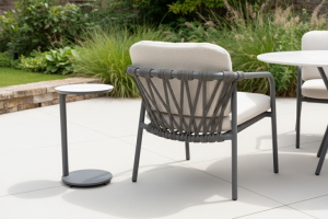 Taste by 4 Seasons Outdoor Vic bijzettafel antraciet met geprint keramiek tafelblad 30 cm Ø (H 50) O