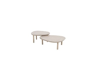 Monroe set van 2 bijzettafels latte 65 Ø cm (H 32) en 80 Ø cm (27 H) | Taste 4SO