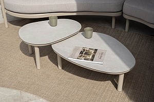 Monroe set van 2 bijzettafels latte 65 Ø cm (H 32) en 80 Ø cm (27 H) | Taste 4SO