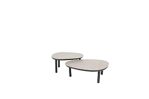 Taste by 4 Seasons Outdoor Monroe set van 2 bijzettafels antraciet 65 Ø cm (H 32) en 80 Ø cm (27 H) 
