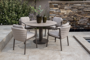 Taste by 4 Seasons Outdoor Sarah tuintafel terre met geprinte keramiek tafelblad 120 cm Ø OP=OP