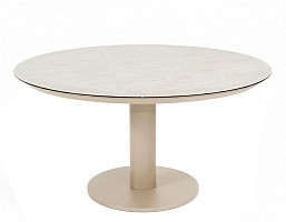 Sarah low dining tuintafel latte met geprinte keramiek tafelblad 130 cm Ø OP=OP | Taste 4SO