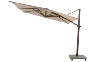 4 Seasons Outdoor Siesta zweefparasol Premium 300 x 300 cm Zand met Latte frame