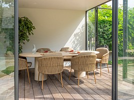 4 Seasons Outdoor Molina dining set Amber met Hampton eettafel ovaal verwacht eind augustus