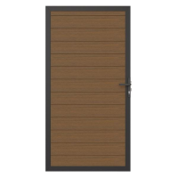 NewTechWood Co-extrusie composiet deur in aluminium frame, horizontaal, 100 x 195 cm, Teak.*