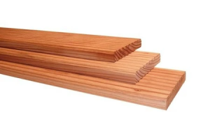 Douglas enkelzijdig geprofileerd dekdeel, 2,5 x 14,5 x 300 cm, kleurloos geïmpregneerd.*