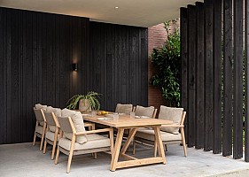 4 Seasons Outdoor Julia low dining set met Noah low dining tafel Teak